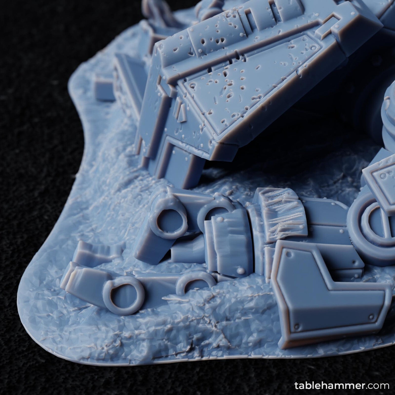 Crashed Heavy Space Walker with Corpse Terrain for DnD or Warhammer (unpainted)