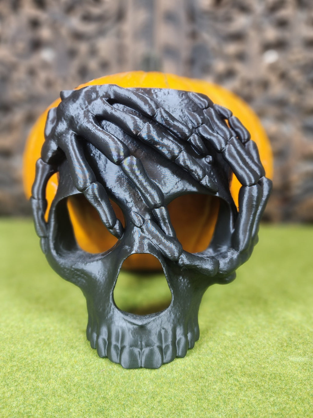 Skeleton Hands Skull Mask -Halloween Mask (unpainted)