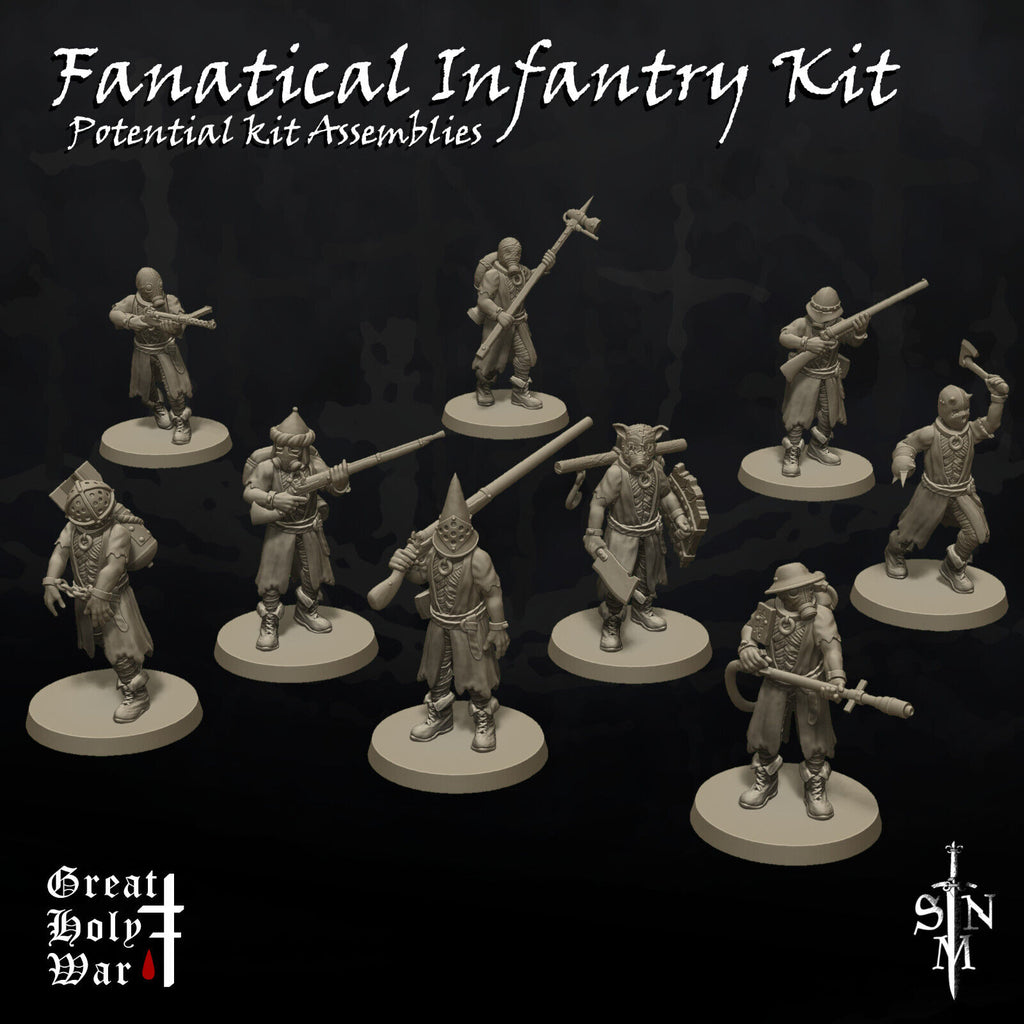 Fanatical Infantry Kit - Trench Crusaders - Grimdark Infantry - Heretic Soldiers
