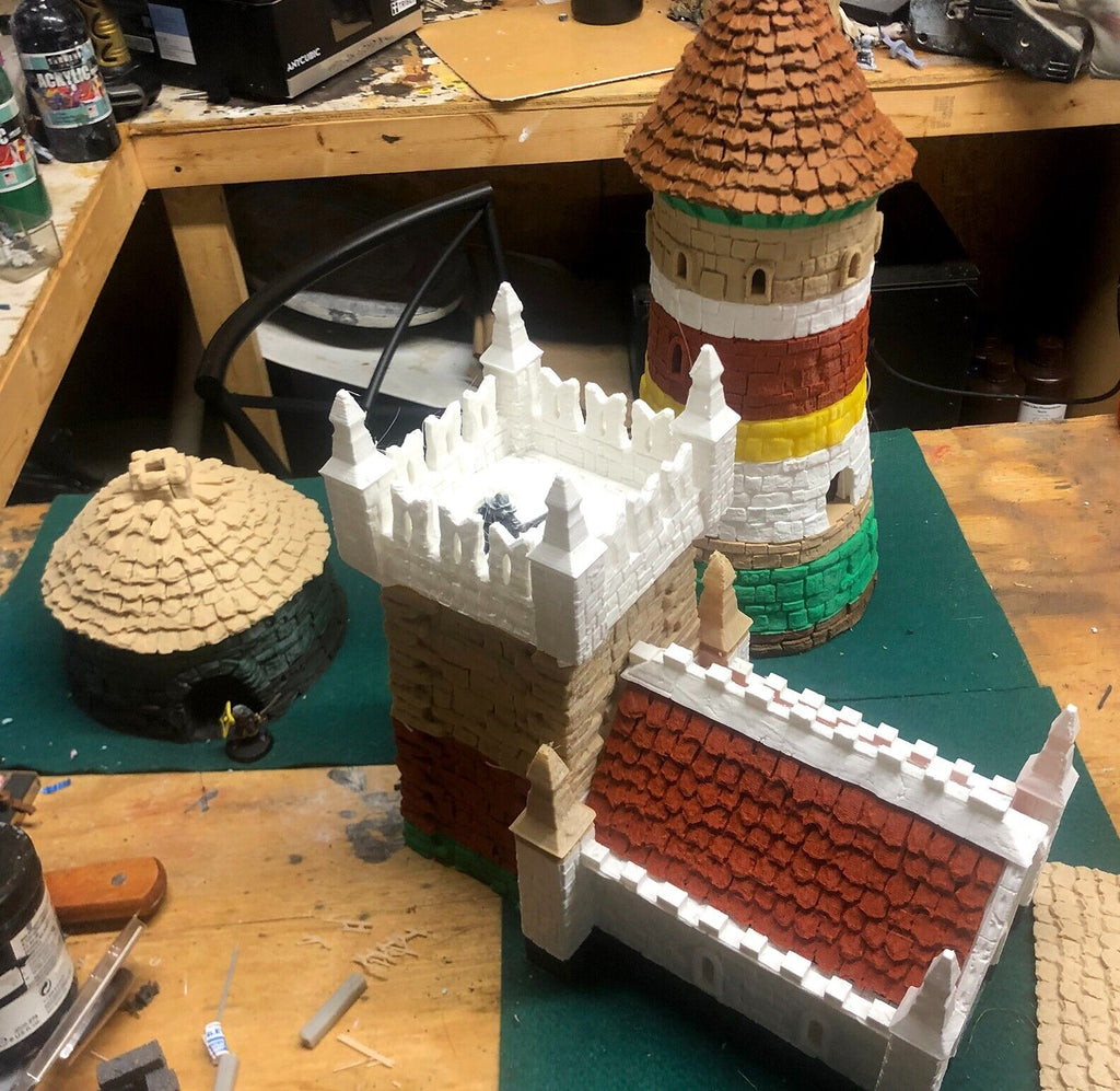 Small Scriptorium Terrain - Stone Church with Tower - Bishop Holy Text Library