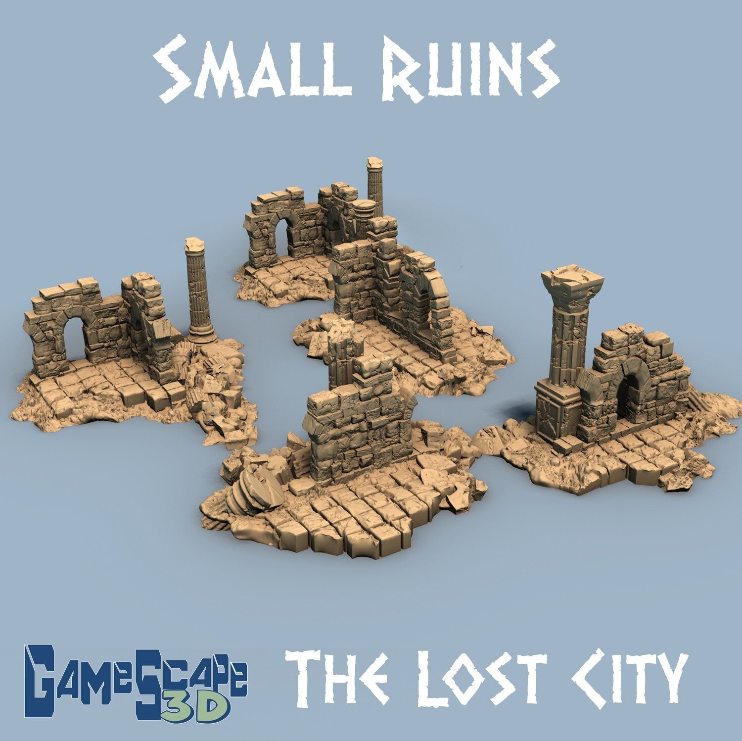 Small Ruins - Mini Terrain - Wreaked Buildings - Dilapidated Rubble - Lost City