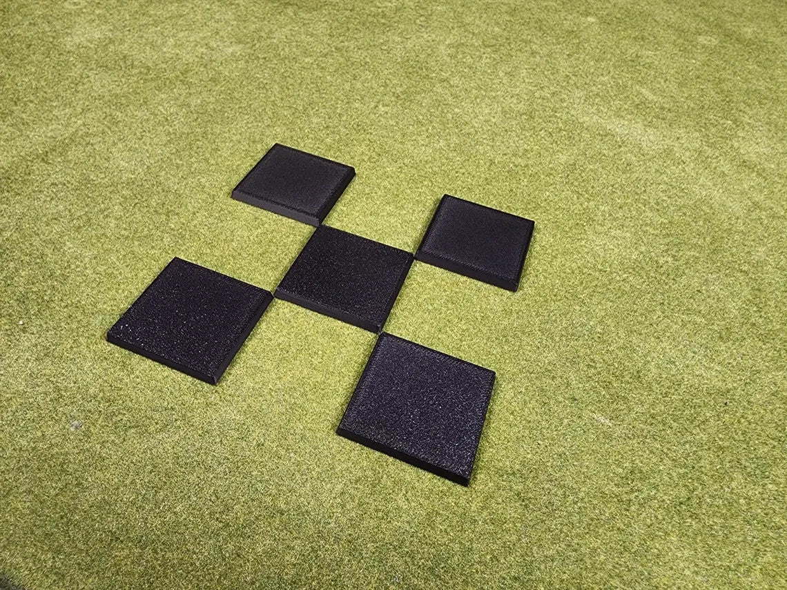 50mm Square Bases - Plain Beveled Bases - Wargaming Old School Bases