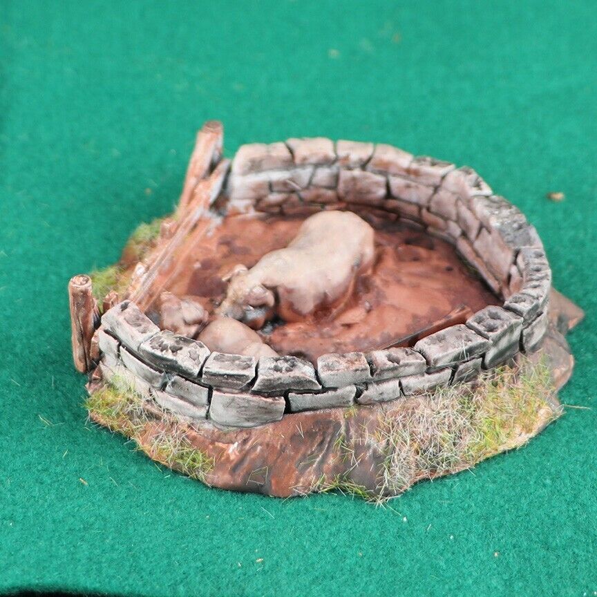 3 Pig Pens - Mini Terrain - Model Animals - Farm Livestock - Swine Pit