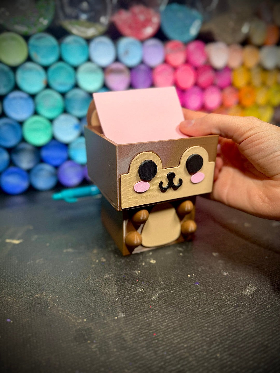 Squirrel Post It Organizer, Box, and Pen Holder - Practical Desktop (unpainted)