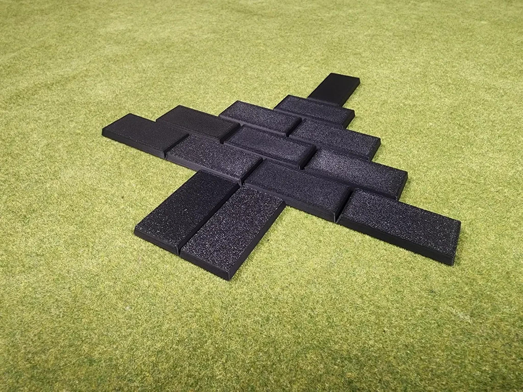 25x50mm Square Bases - Plain Beveled Bases - Wargaming Old School Bases