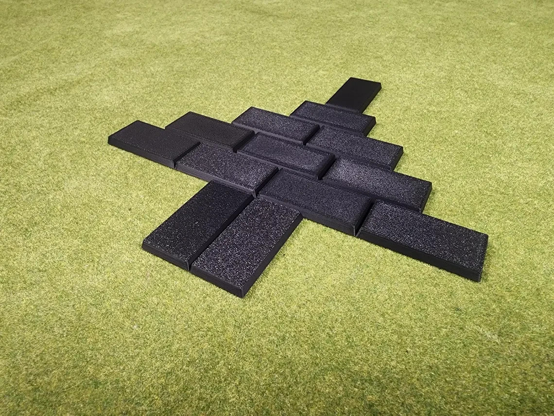25x50mm Square Bases - Plain Beveled Bases - Wargaming Old School Bases