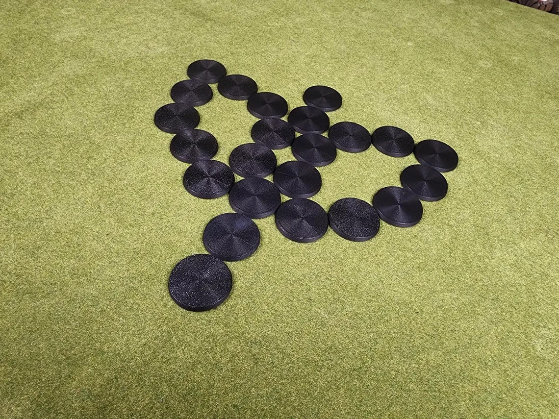 40mm Round Bases - Plain Beveled Bases - Wargaming Old School Bases