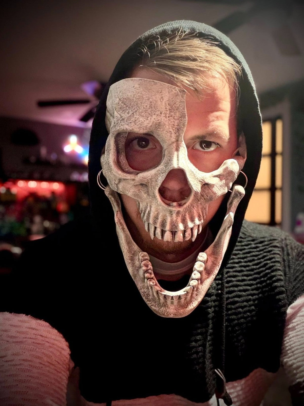 Vampire skull mask - Scary Skull Mask - Halloween Mask -Cosplay (unpainted)