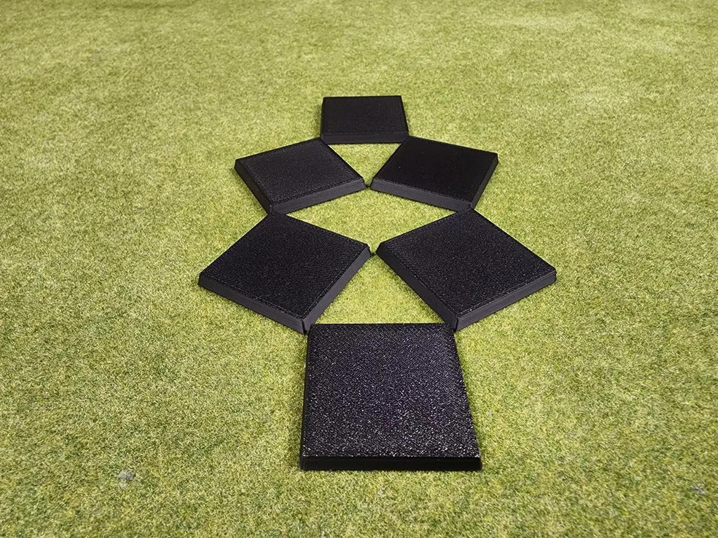 40mm Square Bases - Plain Beveled Bases - Wargaming Old School Bases