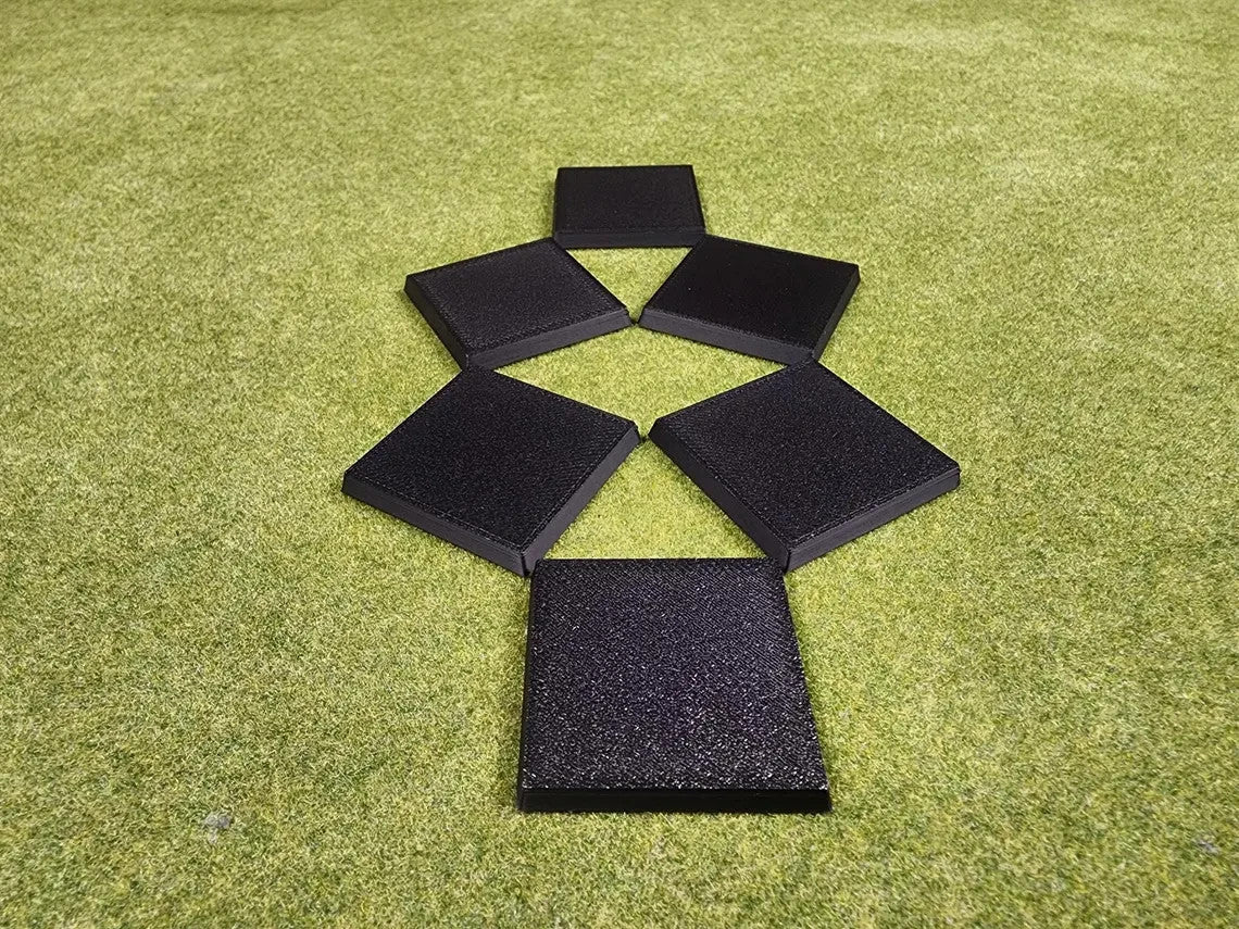 40mm Square Bases - Plain Beveled Bases - Wargaming Old School Bases