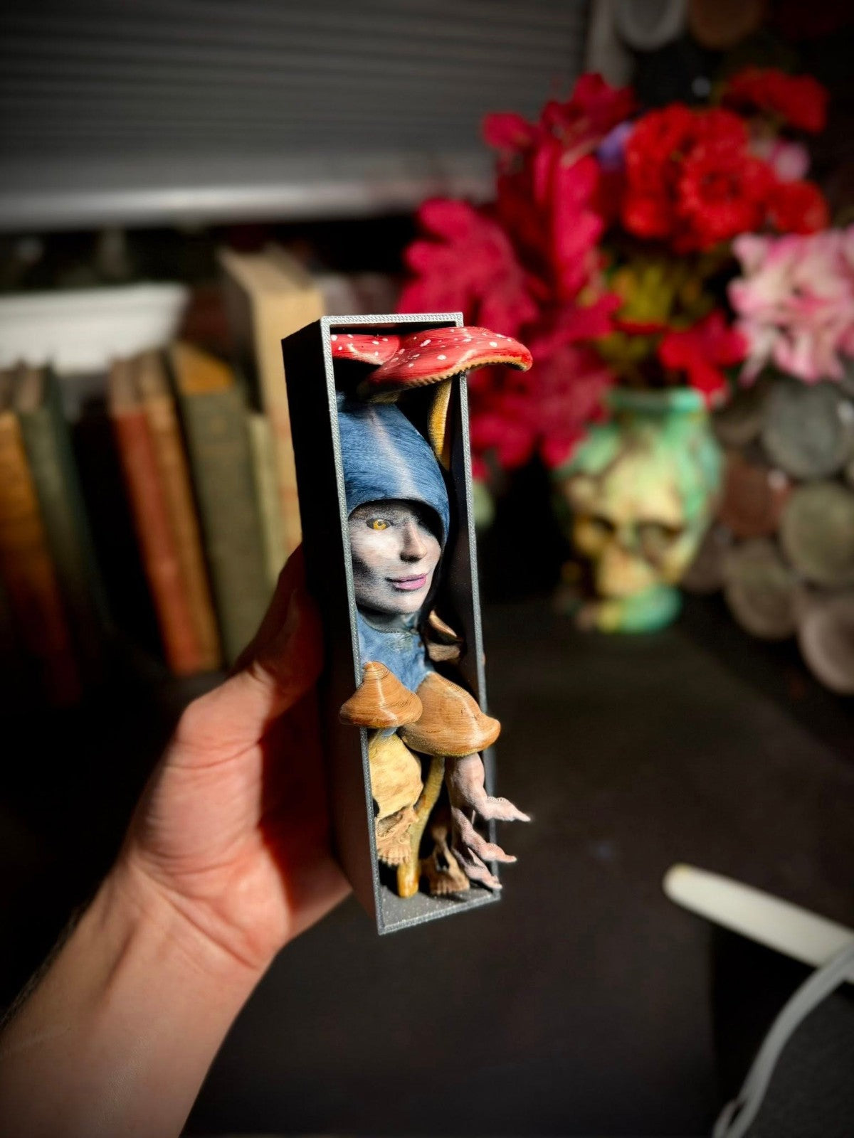 Mushroom Witch Book Nook - Fantasy- Halloween Decor (unpainted)