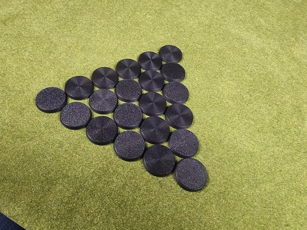 32mm Round Bases - Plain Beveled Bases - Wargaming Old School Bases