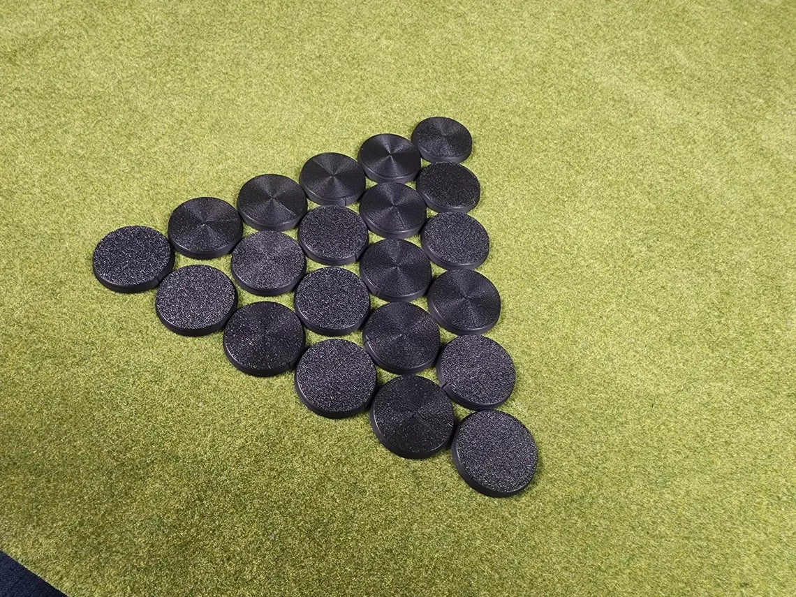 32mm Round Bases - Plain Beveled Bases - Wargaming Old School Bases