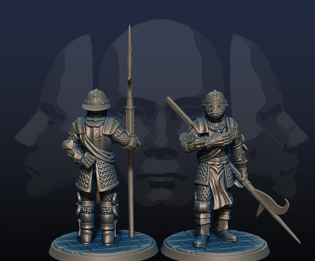 Glassian Council Guard - Armored Halberdier Soldiers