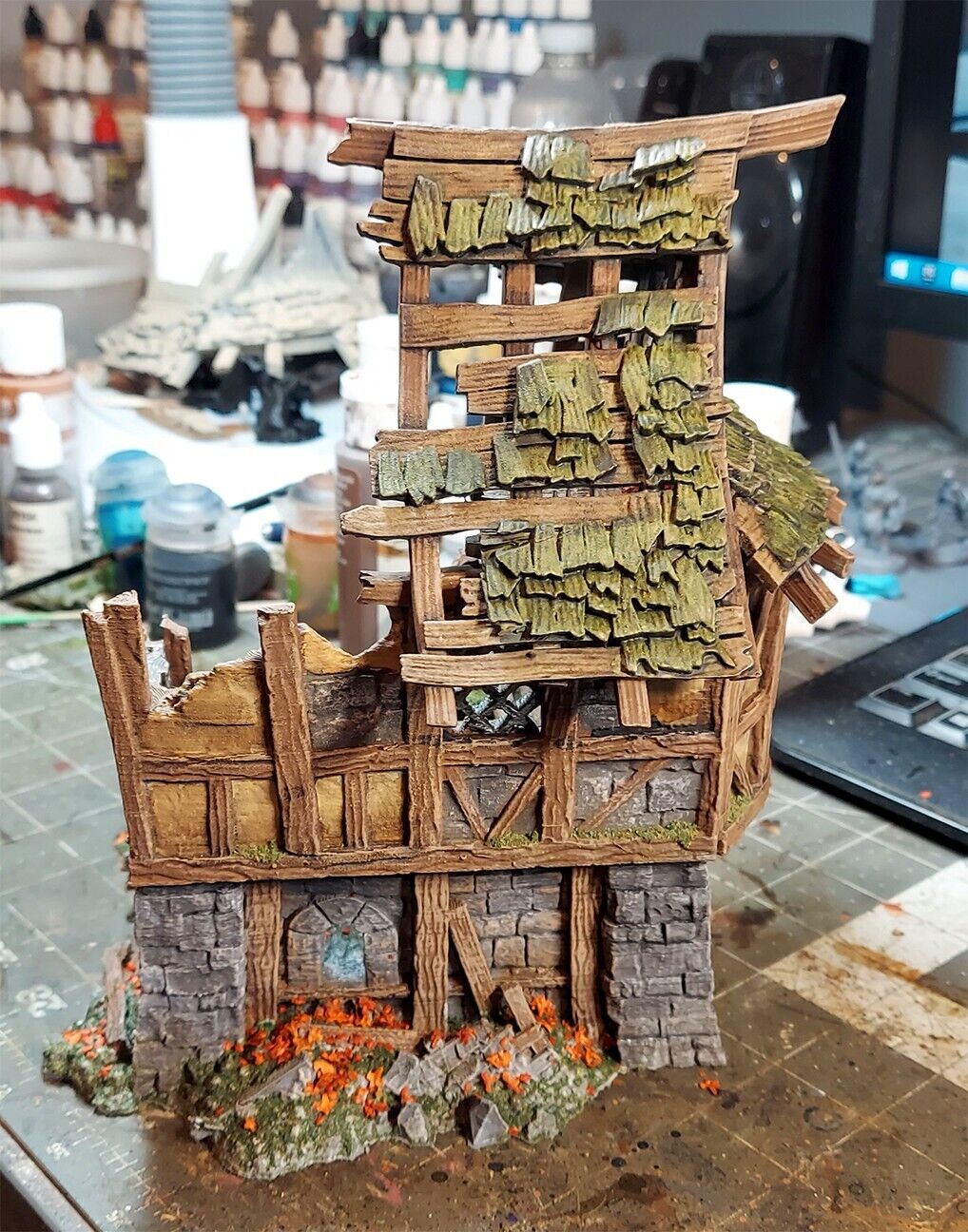 Timber Frame Ruin #2 (2 roof variations) Terrain Building