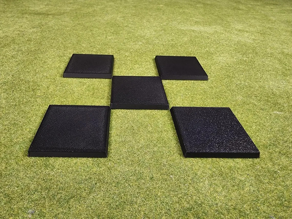 50mm Square Bases - Plain Beveled Bases - Wargaming Old School Bases