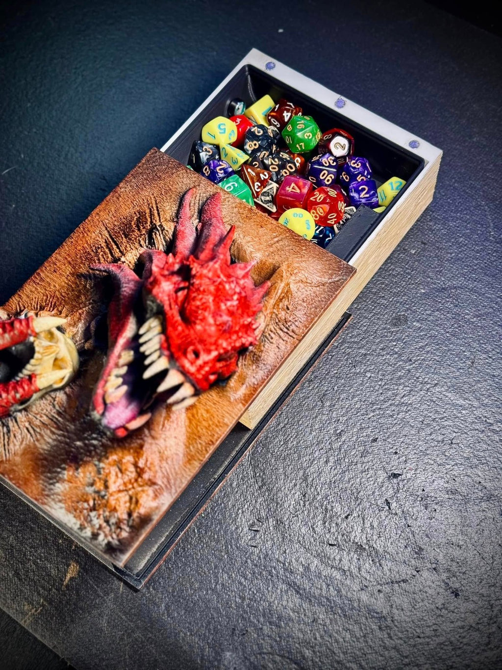 Dragon's Head Book Box - Secret Bookshelf Compartment - DnD Dice Box (unpainted)