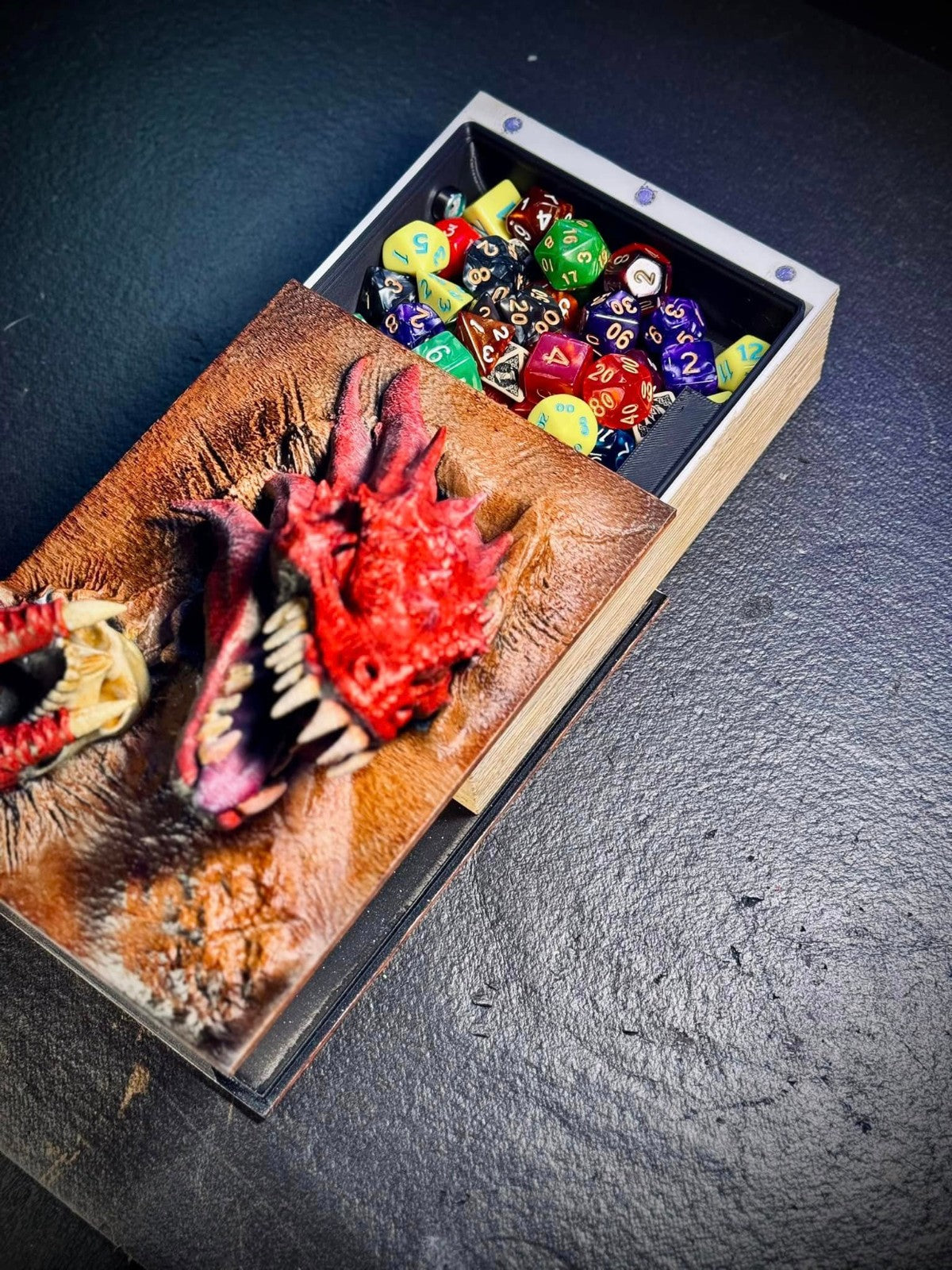 Dragon's Head Book Box - Secret Bookshelf Compartment - DnD Dice Box (unpainted)