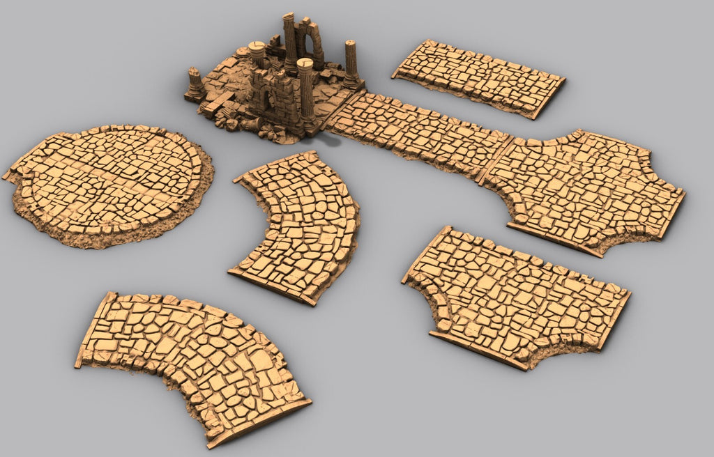 Queen's Road Cobble Stone - Ruin Pathway - Streets - Trails - Routeway-Boulevard