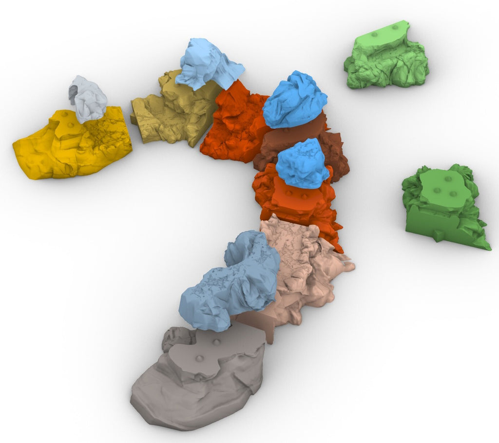 Mountain and 3 Rock Ranges - Underdark Stone Terrain - Jagged Earthy Walls