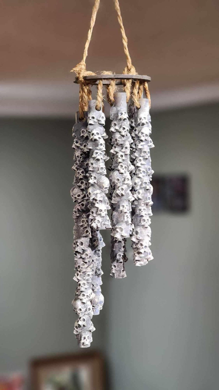 Decorative Skull Wind Chimes - Gothic Decor - Scourge Bone Chimes (unpainted)