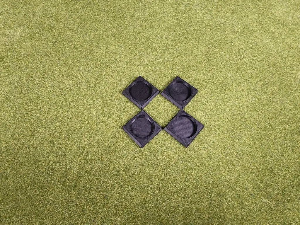 20mm Round to 25mm Square Base Adapters - Base Conversions Wargaming Old School