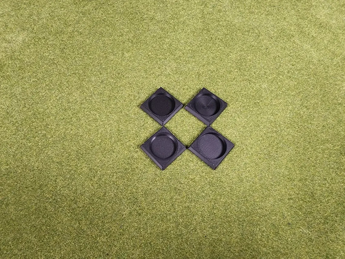20mm Round to 25mm Square Base Adapters - Base Conversions Wargaming Old School