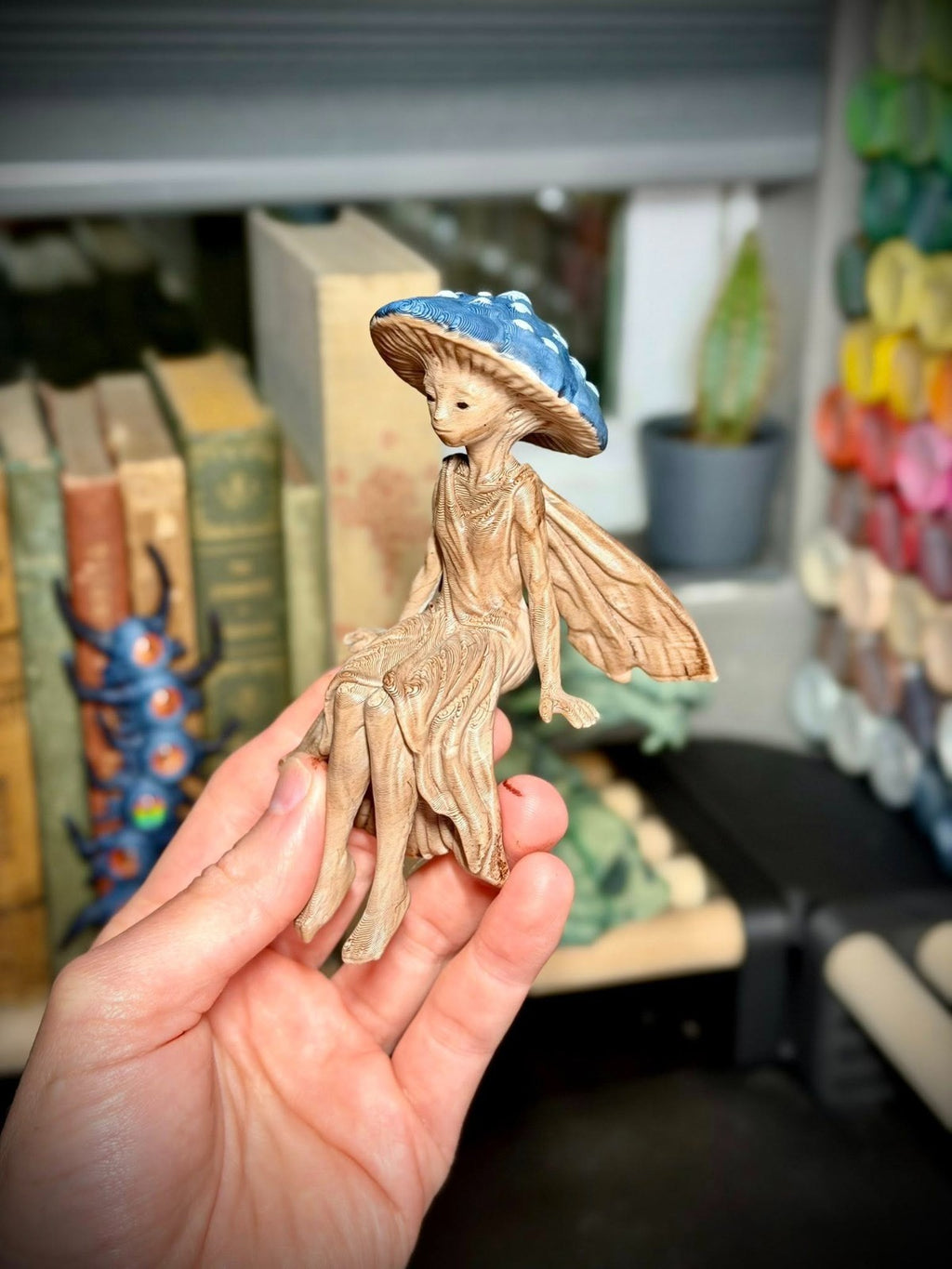 Mushroom Fairy Shelf Sitter - Fantasy Decor - Gardening Decor (unpainted)