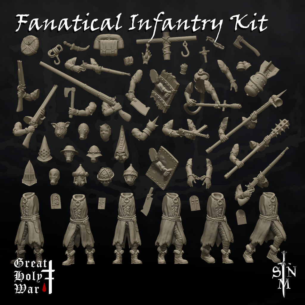 Fanatical Infantry Kit - Trench Crusaders - Grimdark Infantry - Heretic Soldiers