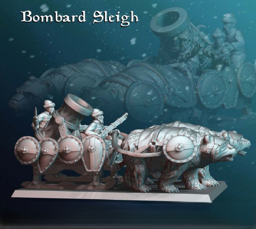 Bombard Sleigh - Winter Siege Sled - Arctic Cannon Cart