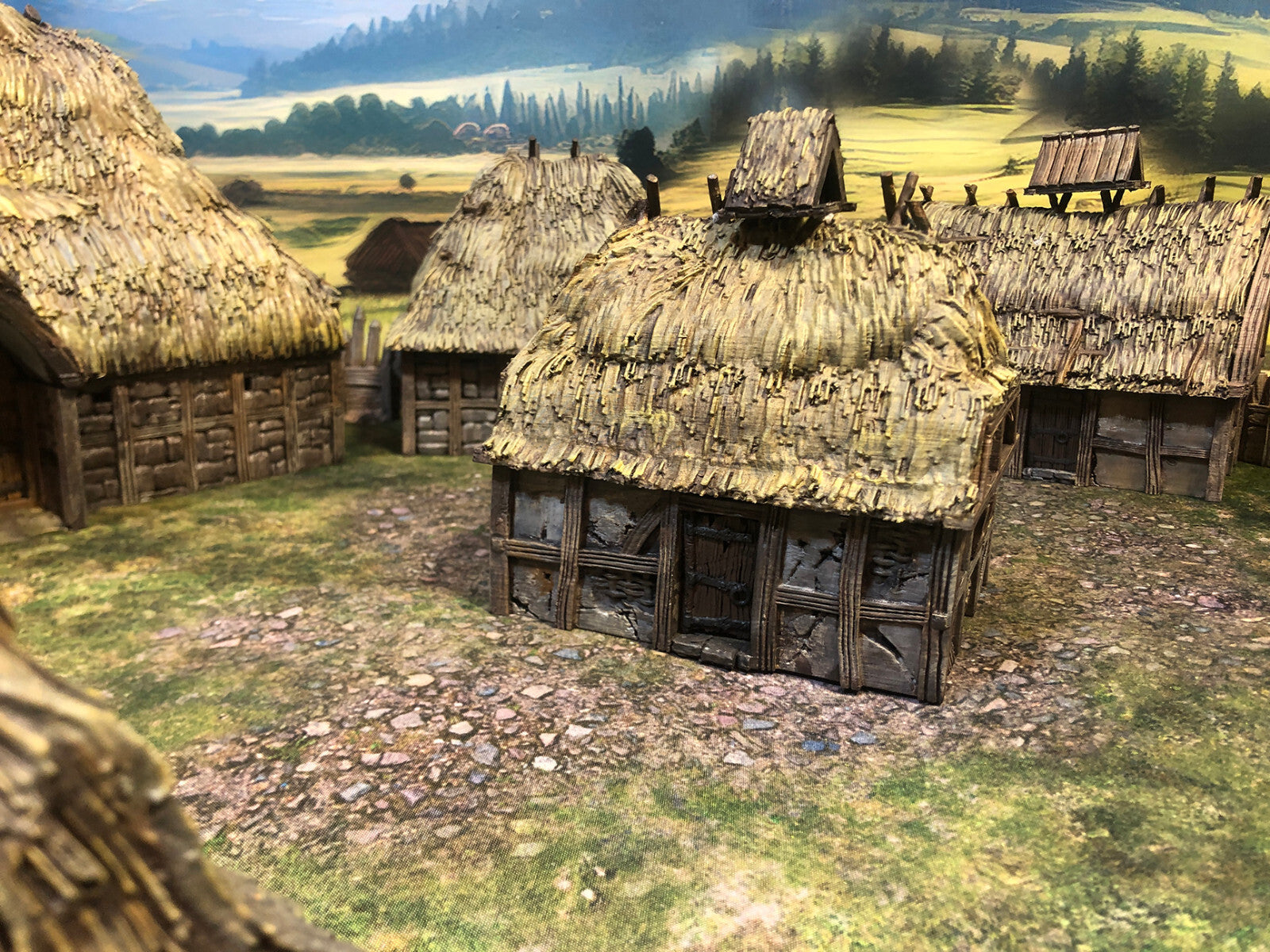 Rural Peasant Village - Dark Age Grass Huts - Country Hamlet Tabletop Terrain