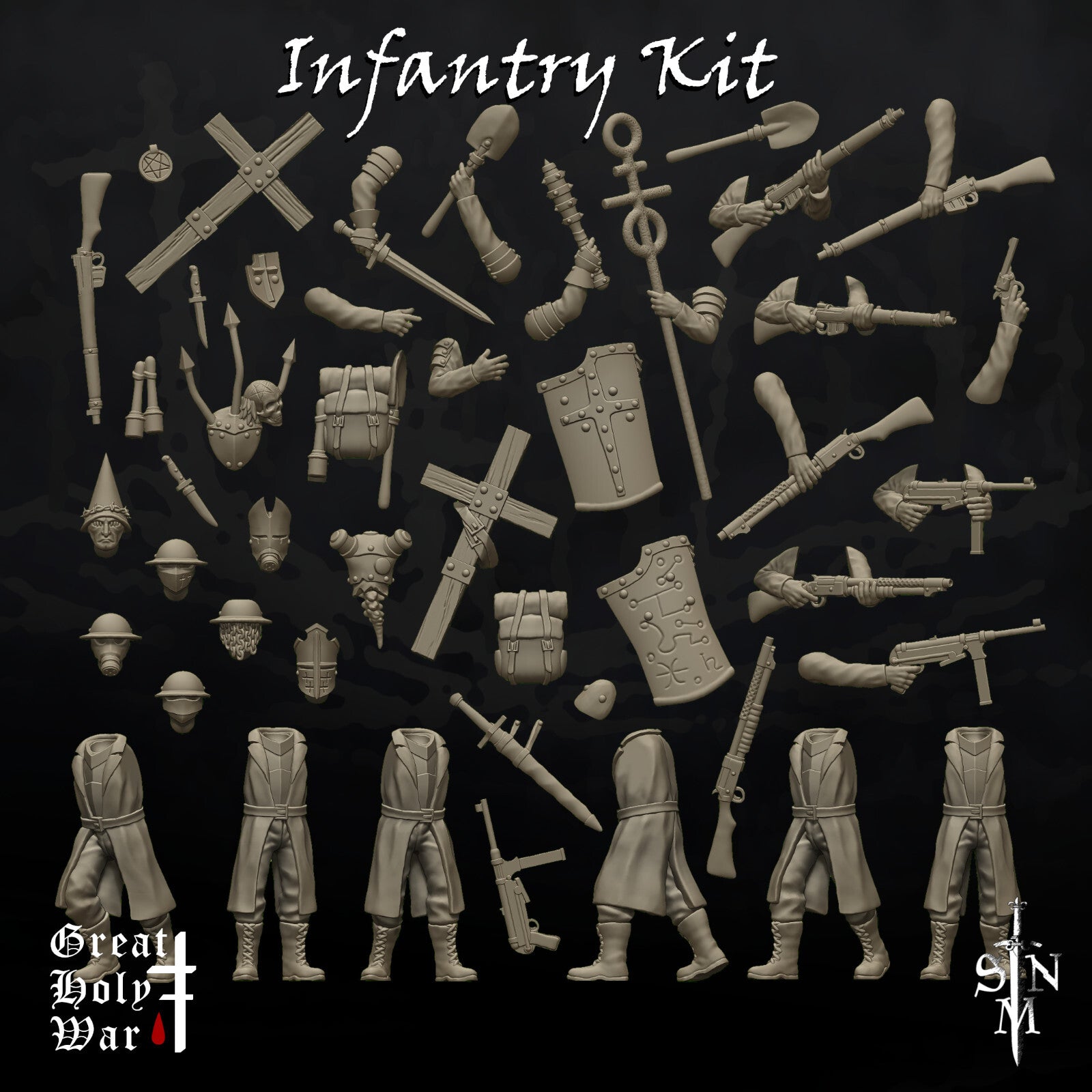 Great Holy War: Infantry Kit - Trench Crusaders - Grimdark Infantry