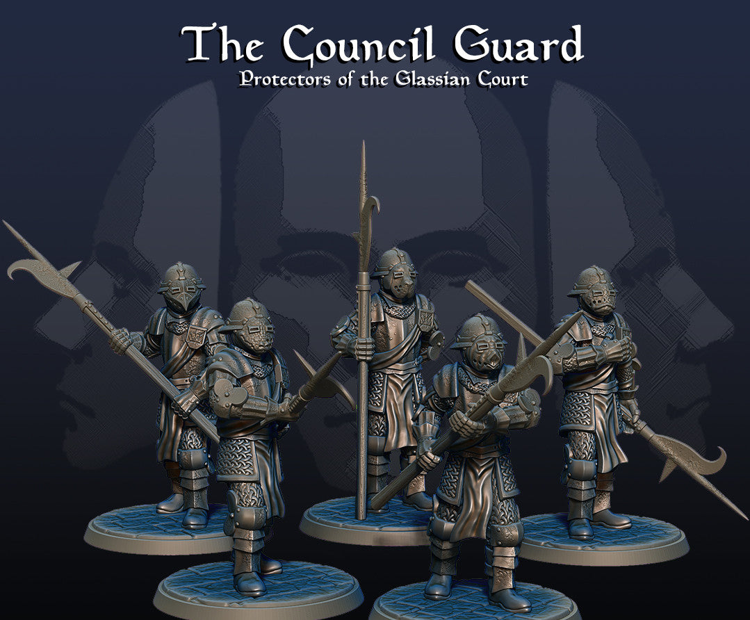 Glassian Council Guard - Armored Halberdier Soldiers