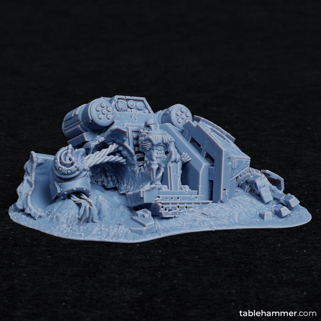 Crashed Heavy Space Walker with Corpse Terrain for DnD or Warhammer (unpainted)
