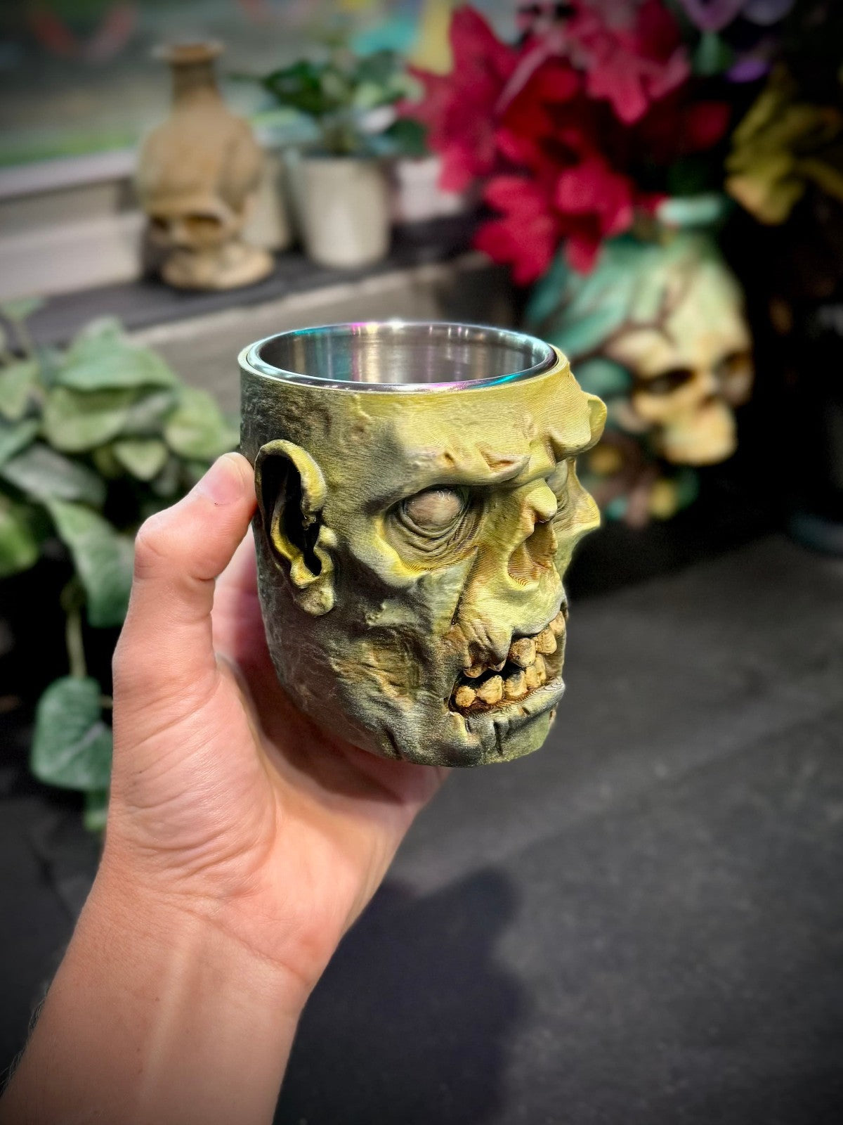 Zombie Cup - Frankenstein's Mug on a Mug - Halloween Mug (unpainted)