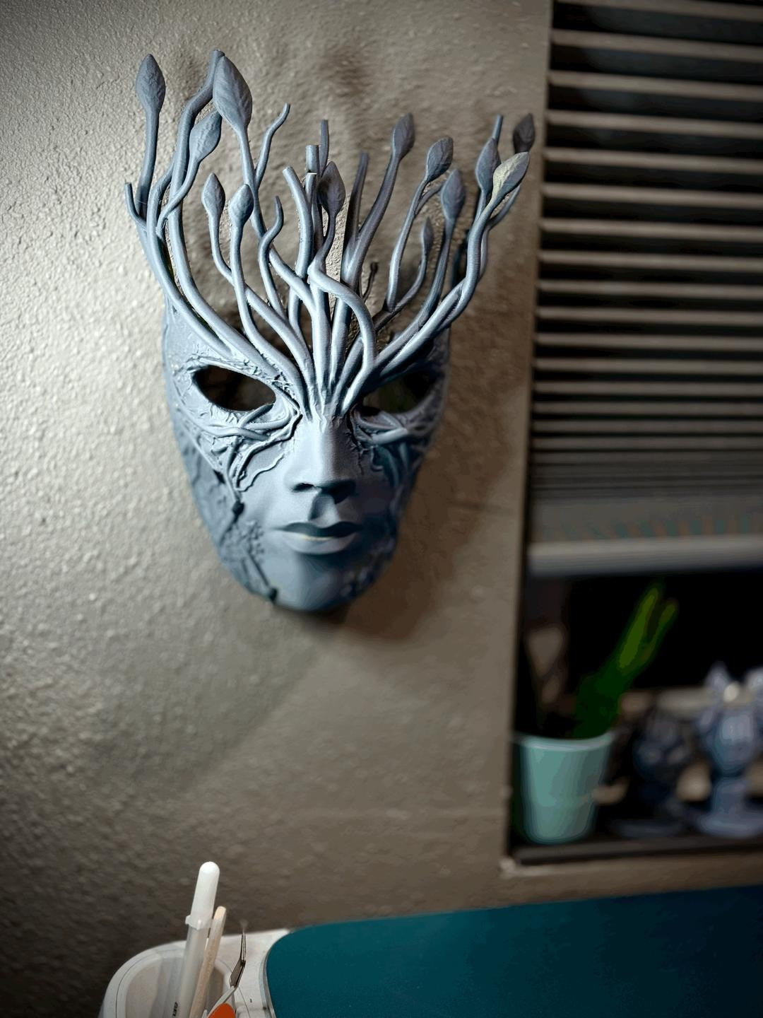 The Dryad's Embrace Mask - Spirit of the Woods -Renaissance Fairy Art (unpainted)