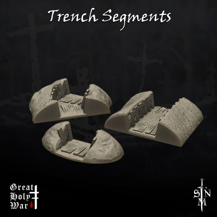 Tabletop Trench Terrain - Modular Trench Kit - Trench Segments for Crusade