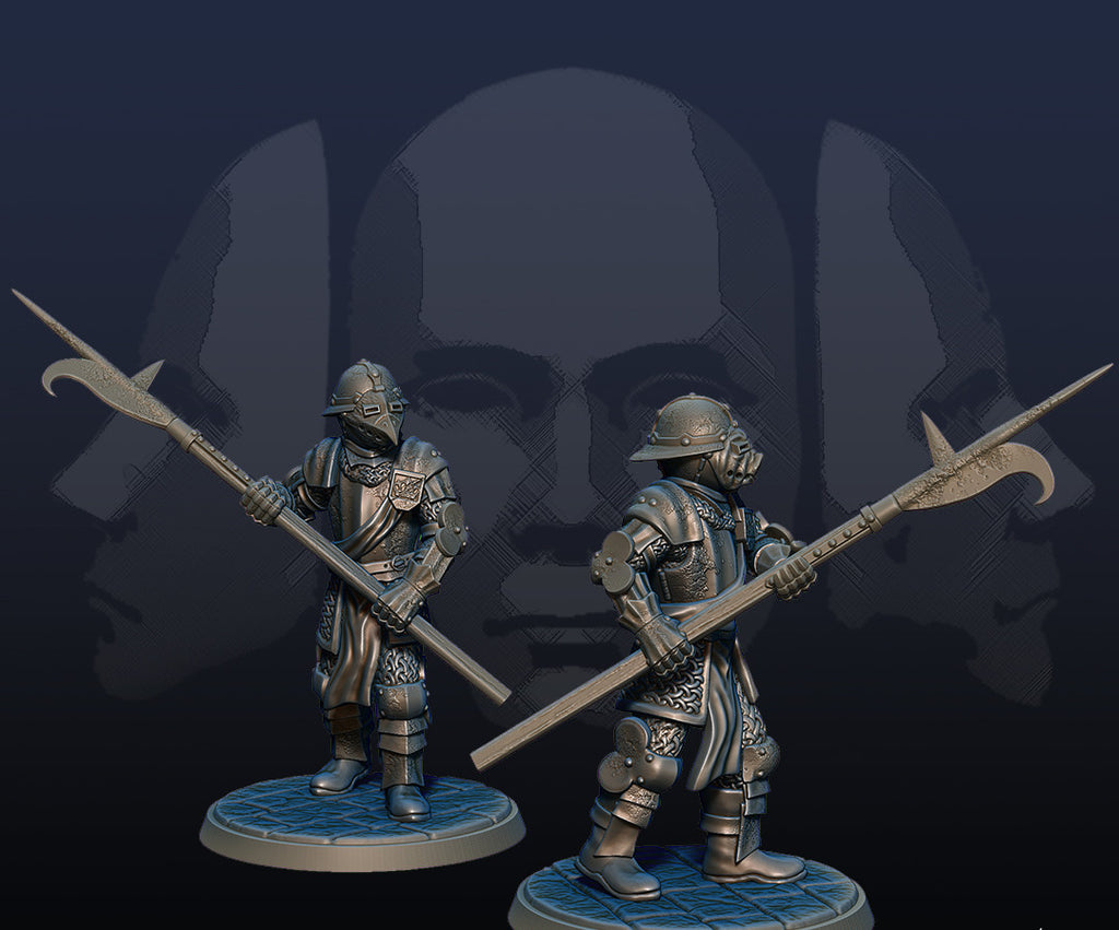 Glassian Council Guard - Armored Halberdier Soldiers