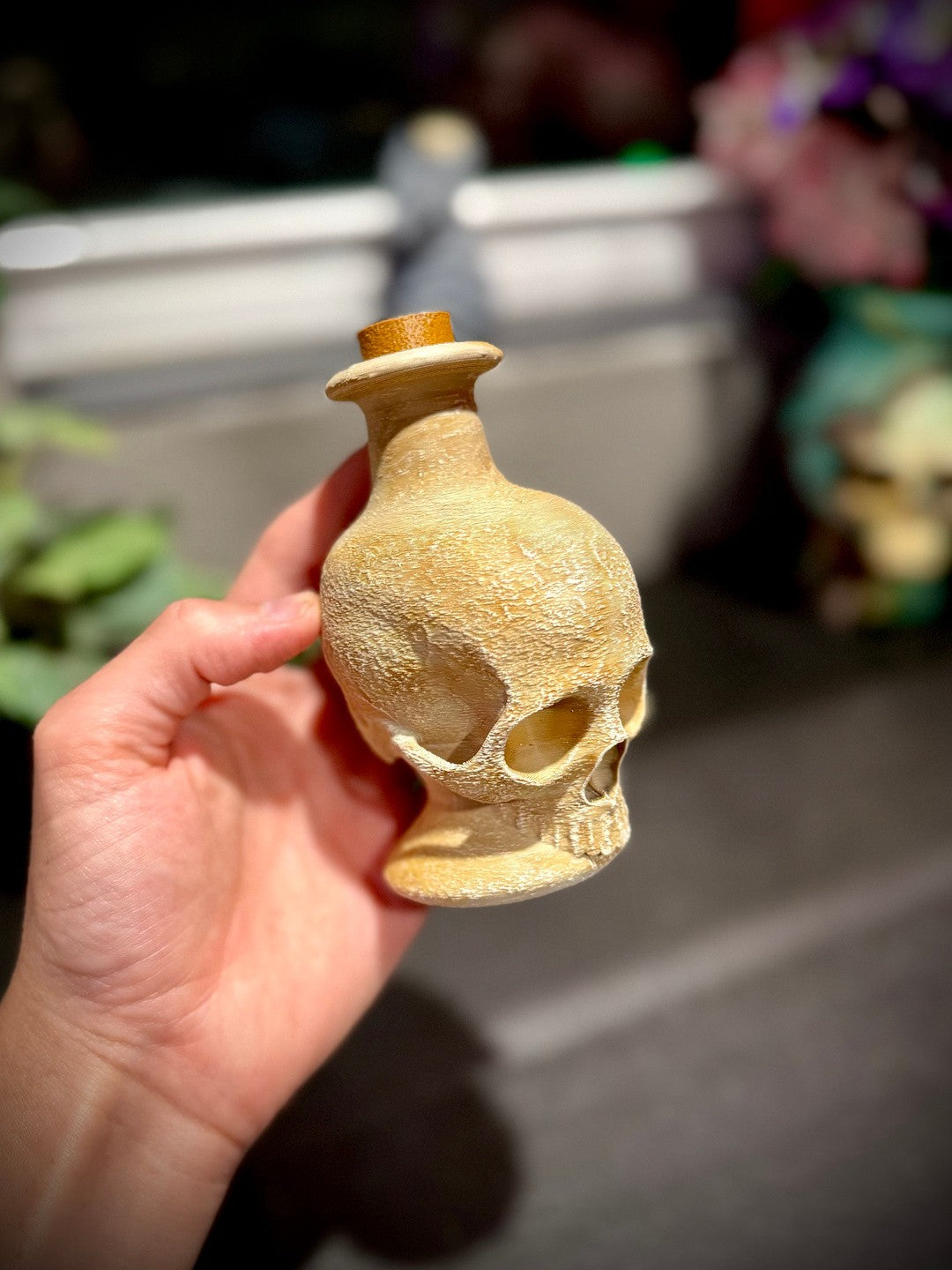 Skull Potion Bottle - Magical Elixer Container - Poison Vial Cosplay (unpainted)