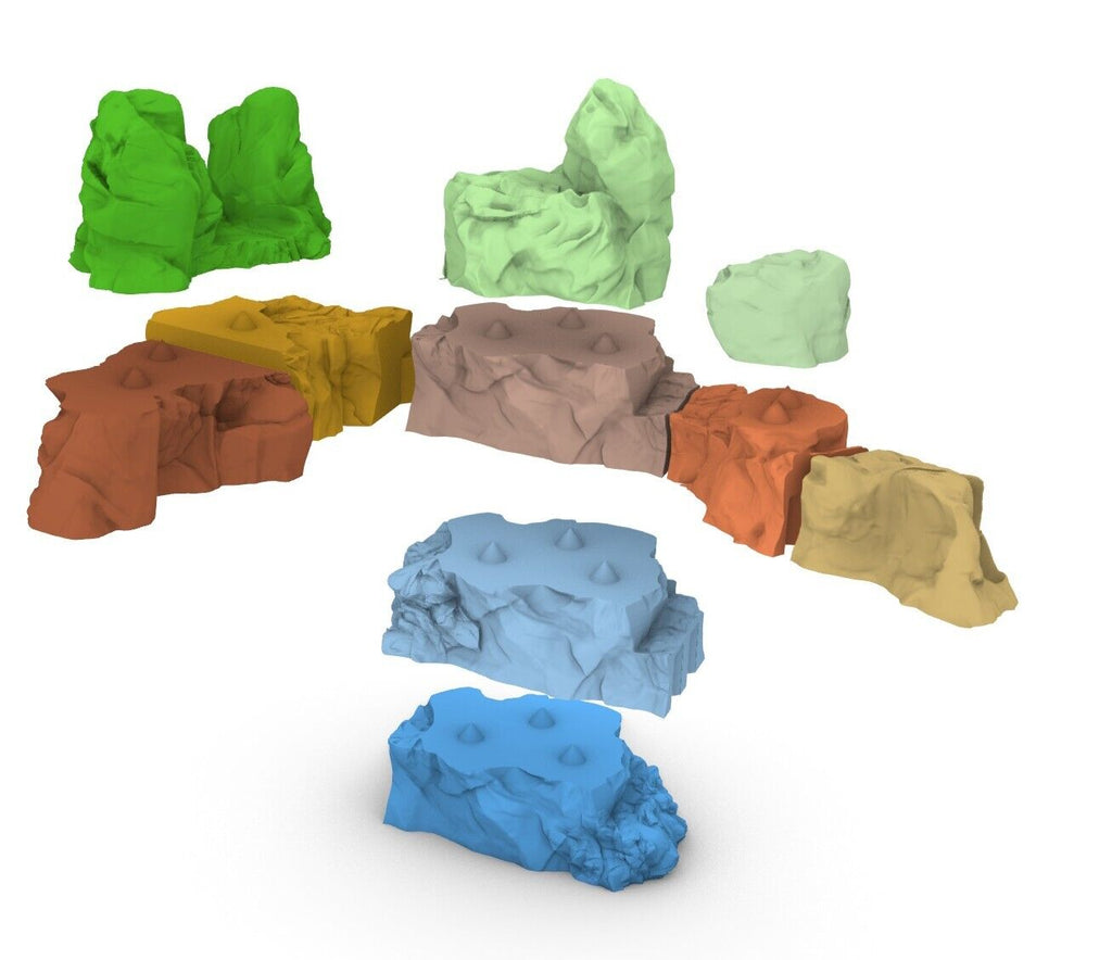 Mountain and 3 Rock Ranges - Underdark Stone Terrain - Jagged Earthy Walls