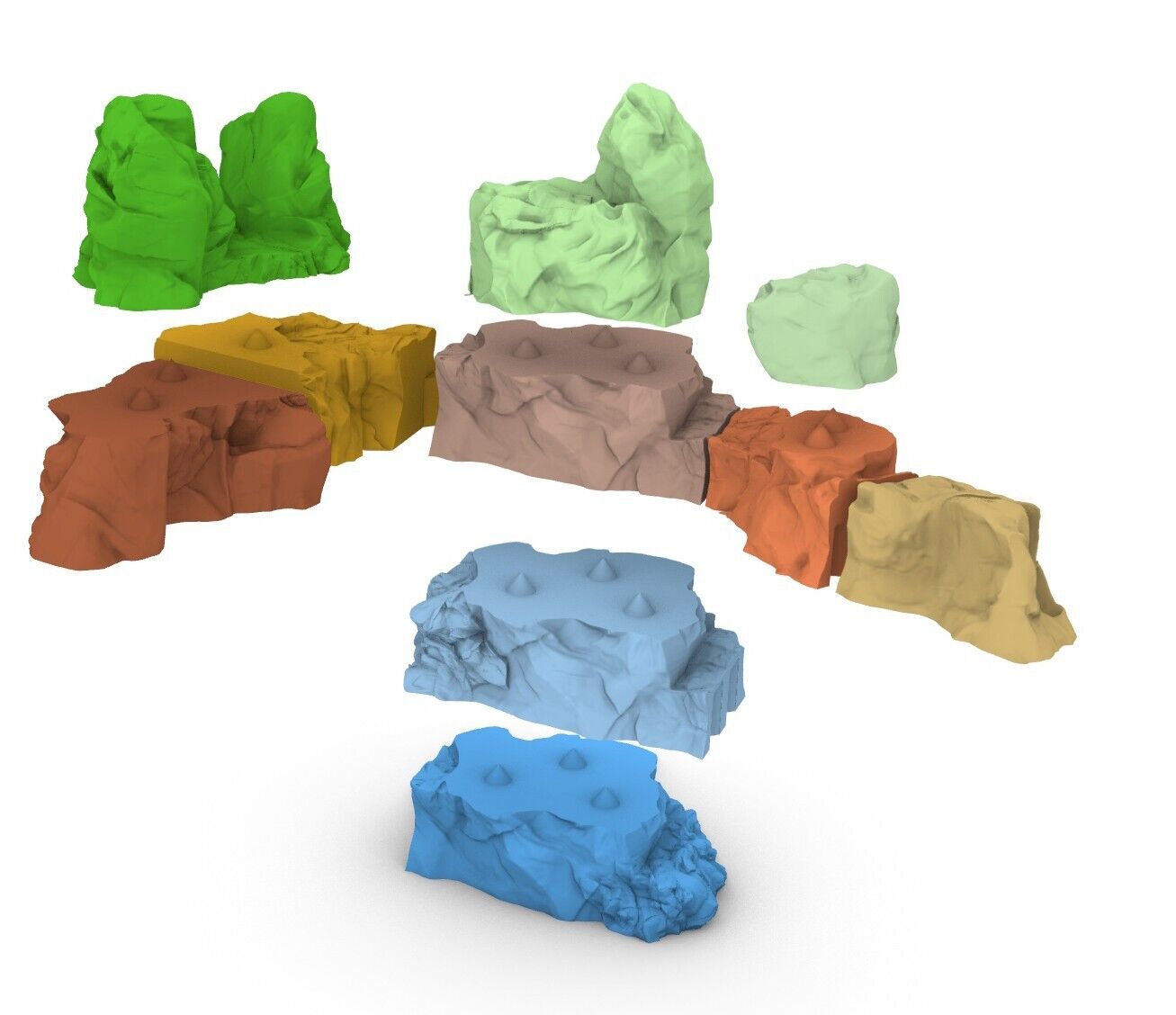 Mountain and 3 Rock Ranges - Underdark Stone Terrain - Jagged Earthy Walls