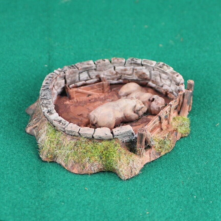 3 Pig Pens - Mini Terrain - Model Animals - Farm Livestock - Swine Pit