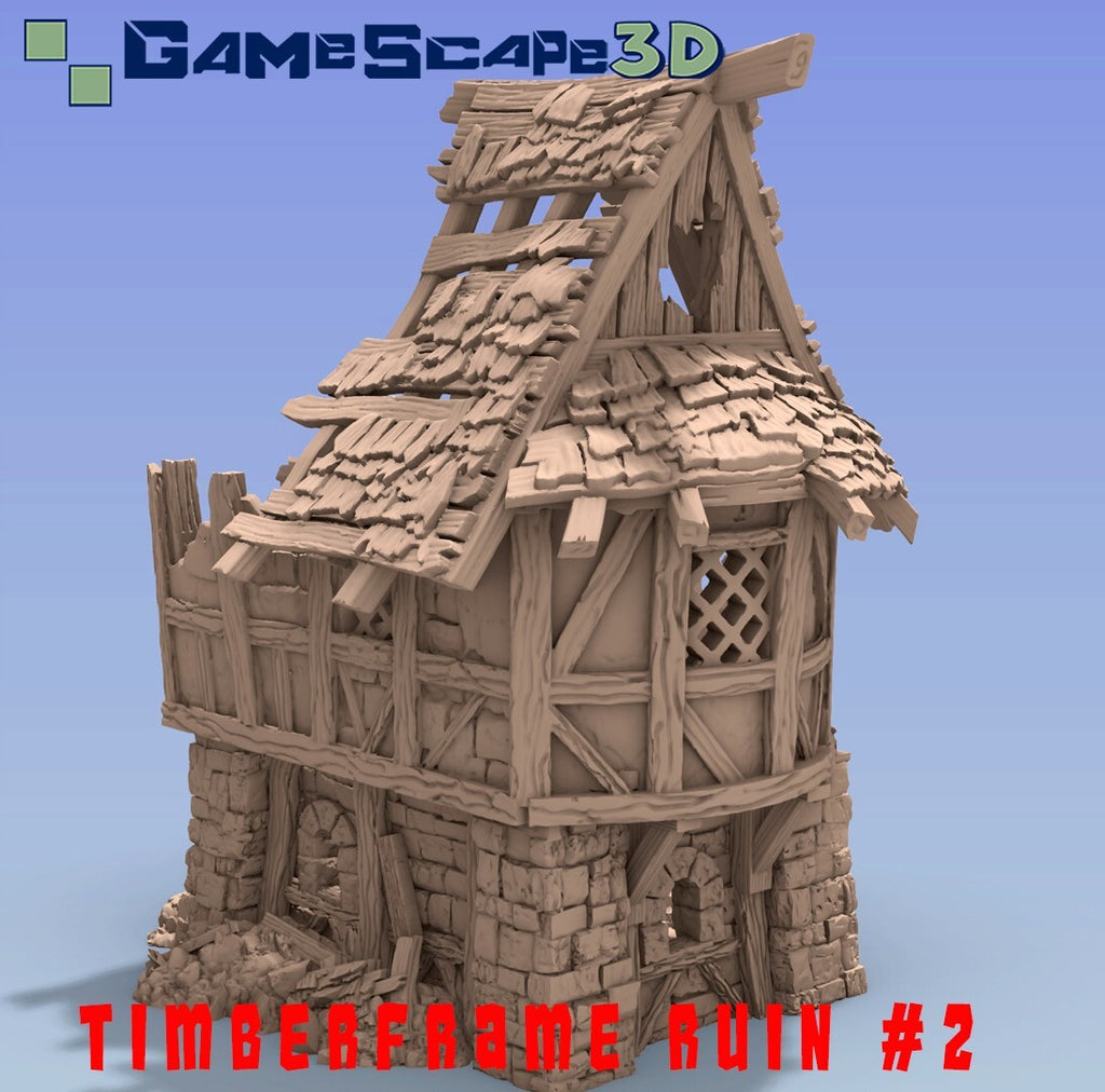 Timber Frame Ruin #2 (2 roof variations) Terrain Building