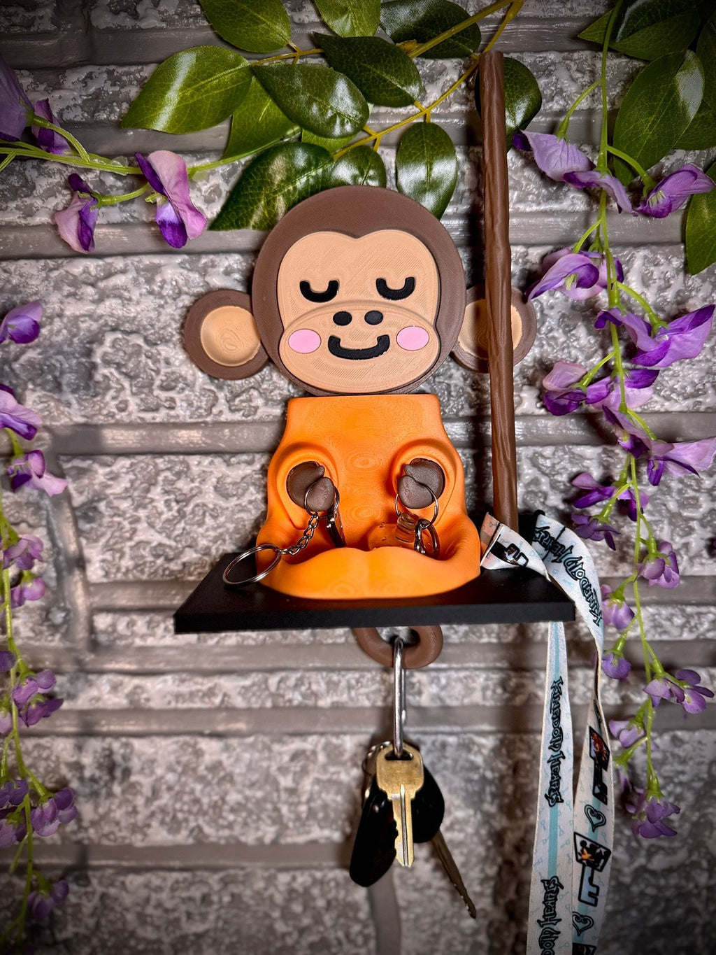 Monk-key Holder - Decorative Wall hanger and Organizer (unpainted)