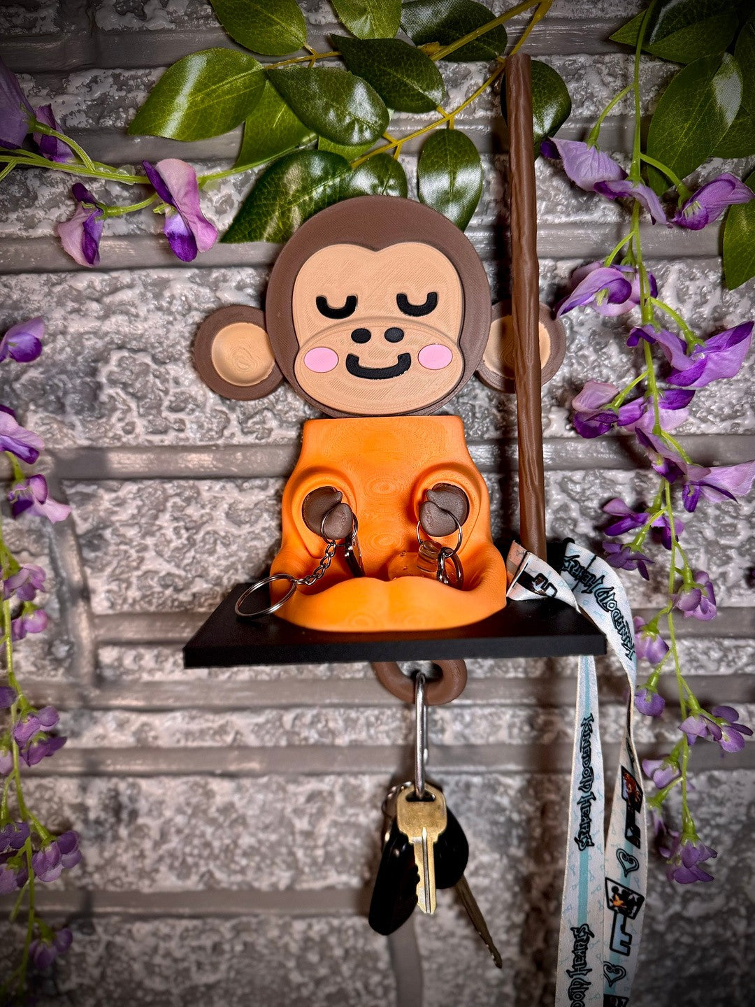 Monk-key Holder - Decorative Wall hanger and Organizer (unpainted)