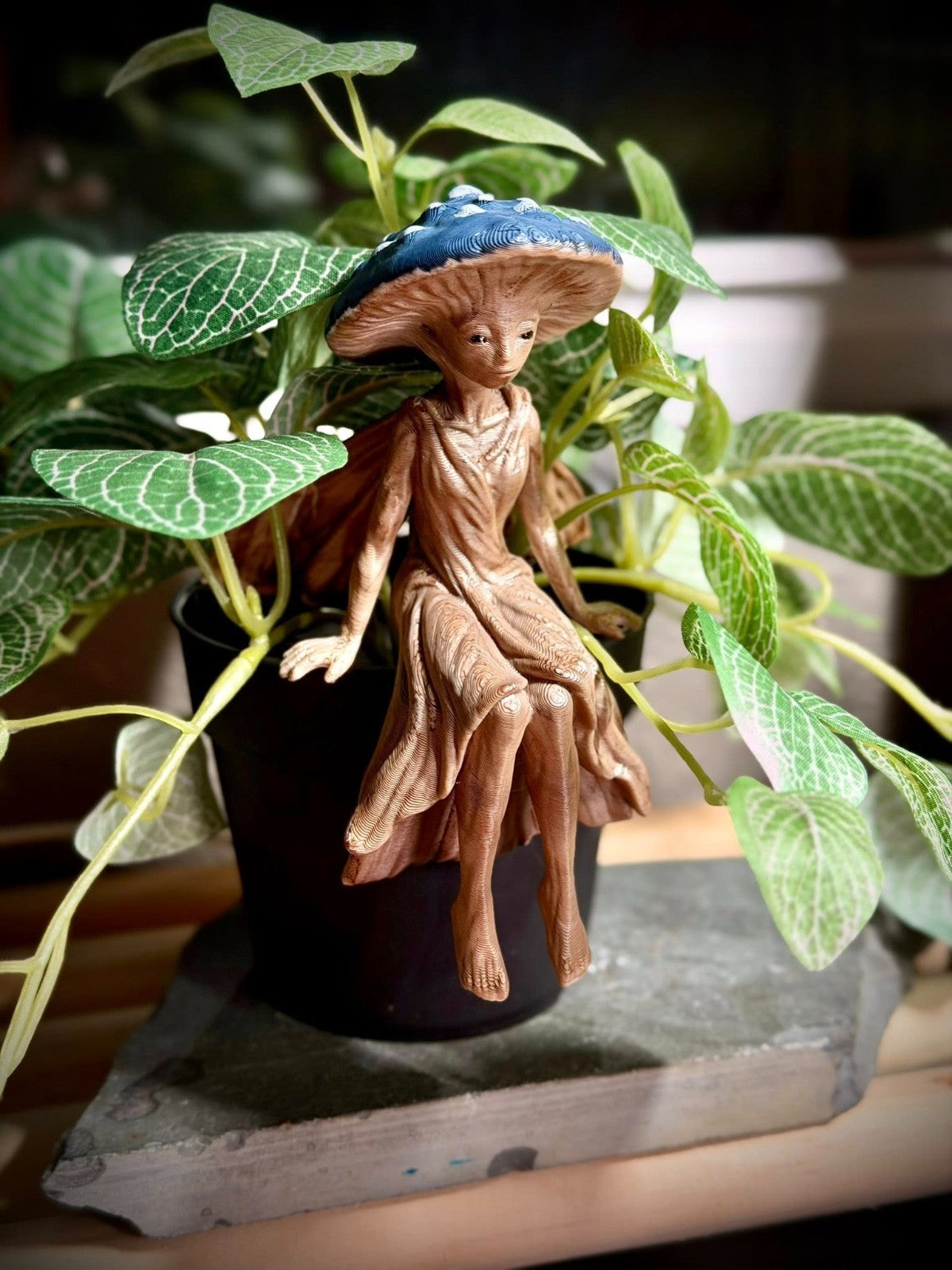 Mushroom Fairy Shelf Sitter - Fantasy Decor - Gardening Decor (unpainted)