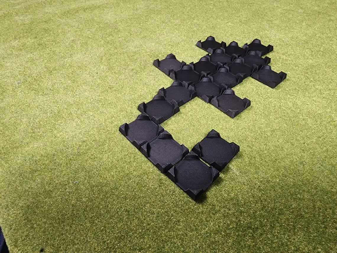 25mm Round to 25mm Square Base Adapters - Base Conversions Wargaming Old