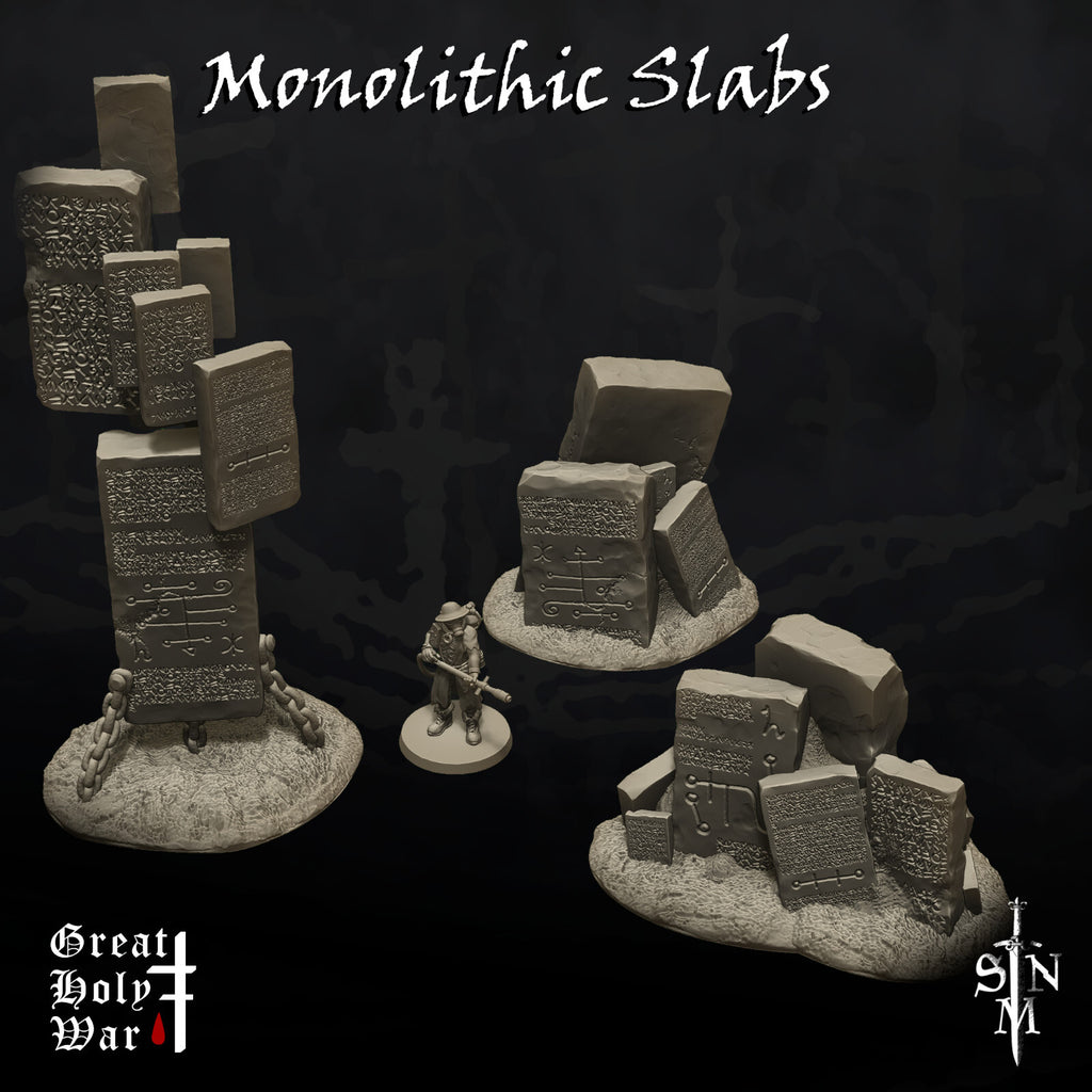 Monolithic Slabs - Amazing Herdstone - Dark Ritual Script Engraved in Stone