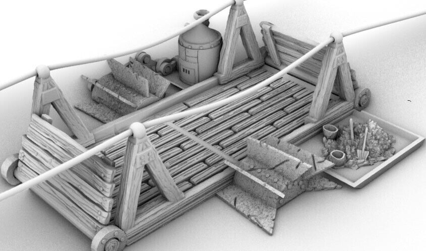 Darkage River Steam Ferry - Wooden Barge -Passage Boat -Tethered Crossing Device