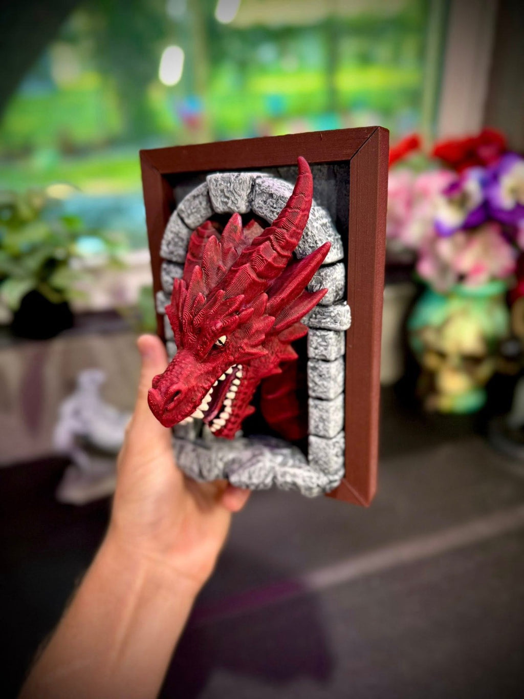 Dragon Picture Nook - Draconic Decoration - Wall Wyrm (unpainted)